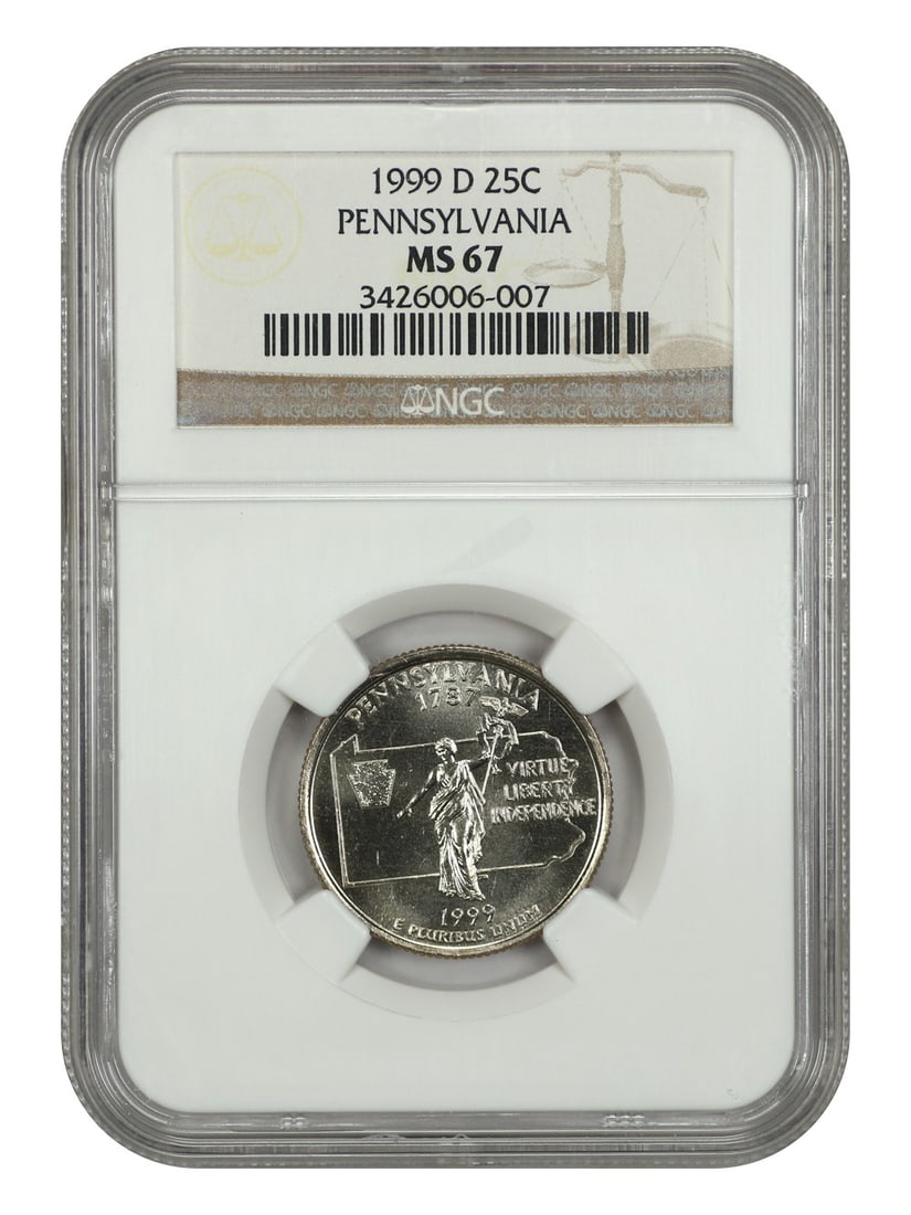1999-D Pennsylvania 25C NGC MS67 Washington Quarter Uncirculated (1 of 2)