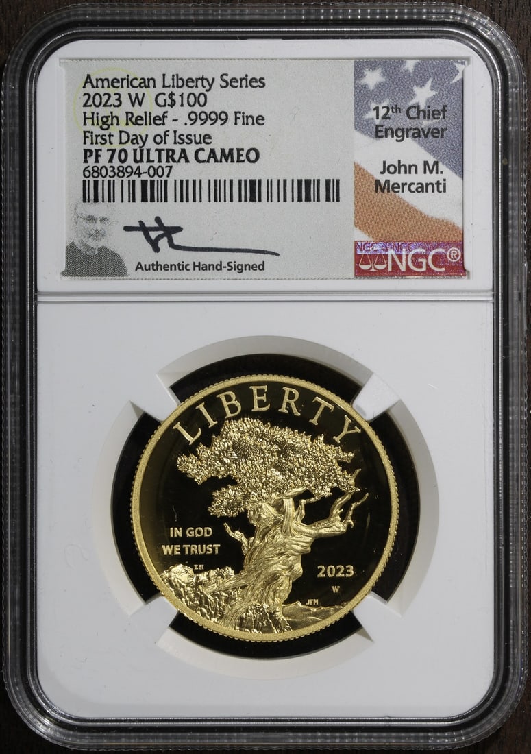2023-W Gold American Liberty High Relief Proof Coin NGC PF70 Signed (1 of 2)