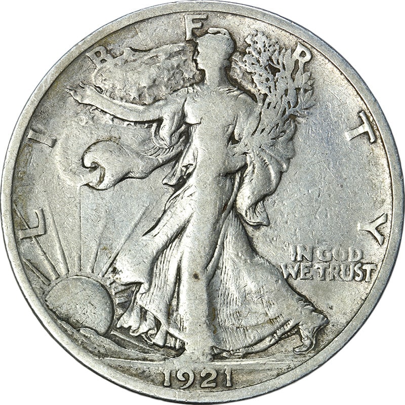 1921 San Francisco Walking Liberty Silver Half Dollar F/VF Grade (1 of 2)