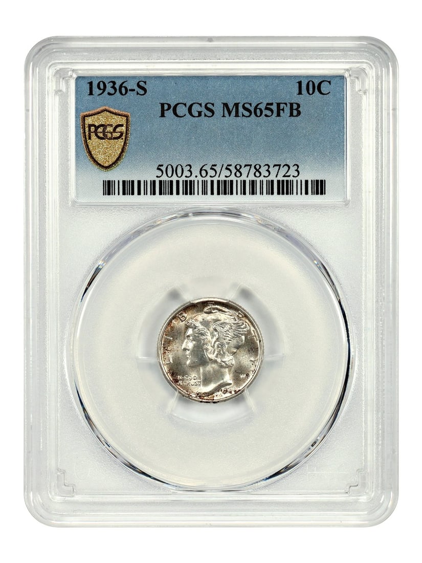 1936-S Mercury Dime PCGS MS65FB Uncirculated (1 of 4)