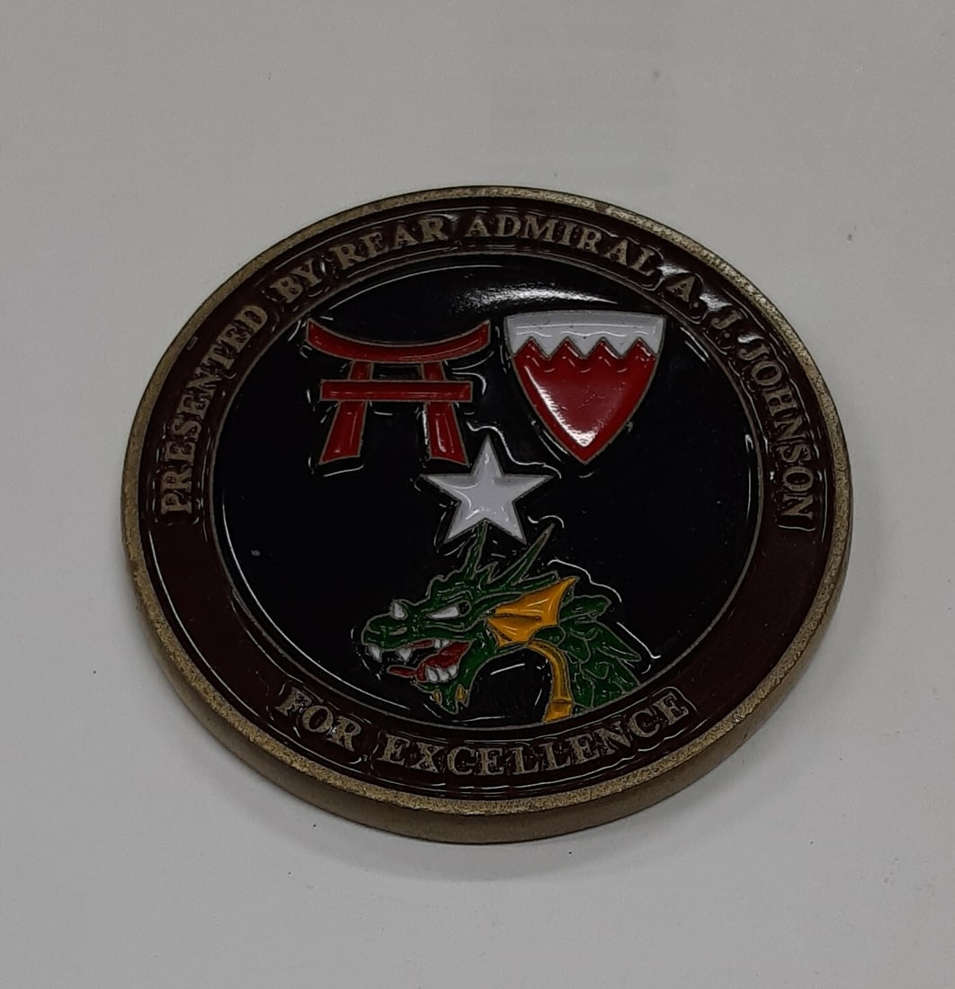 US Navy COMFAIRWESTPAC Challenge Coin by RADM AJ Johnson Bronze (1 of 2)