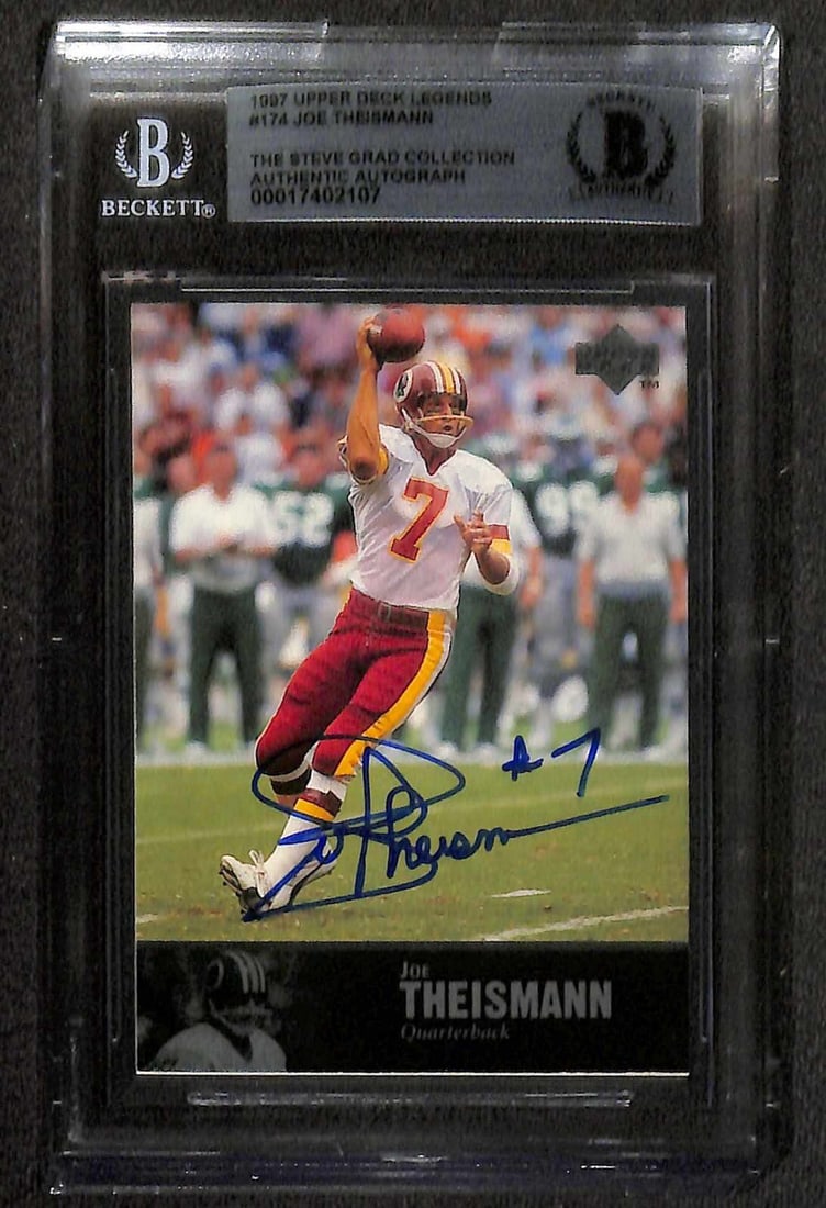 Joe Theismann Signed 1997 Upper Deck Legends #174 Card Beckett Authenticated (1 of 1)