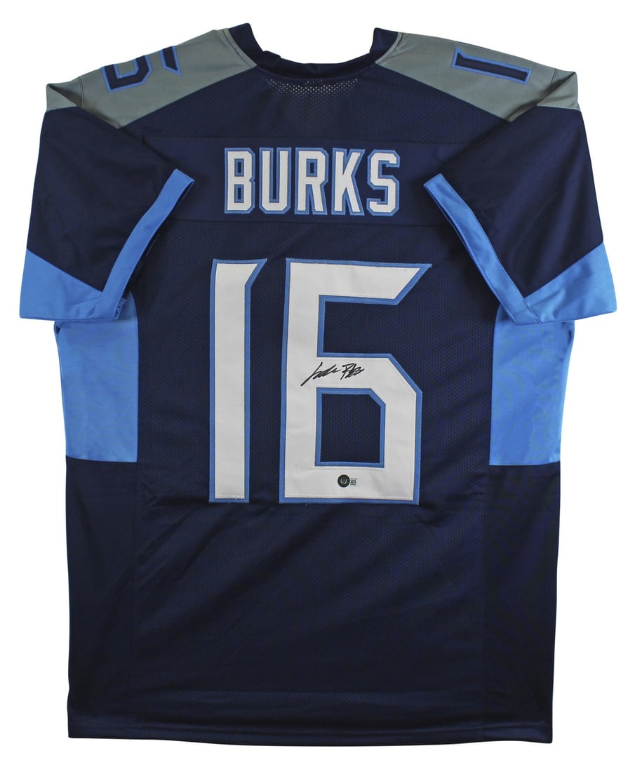 Treylon Burks Signed Navy Blue Pro Style Jersey BAS Authenticated (1 of 3)