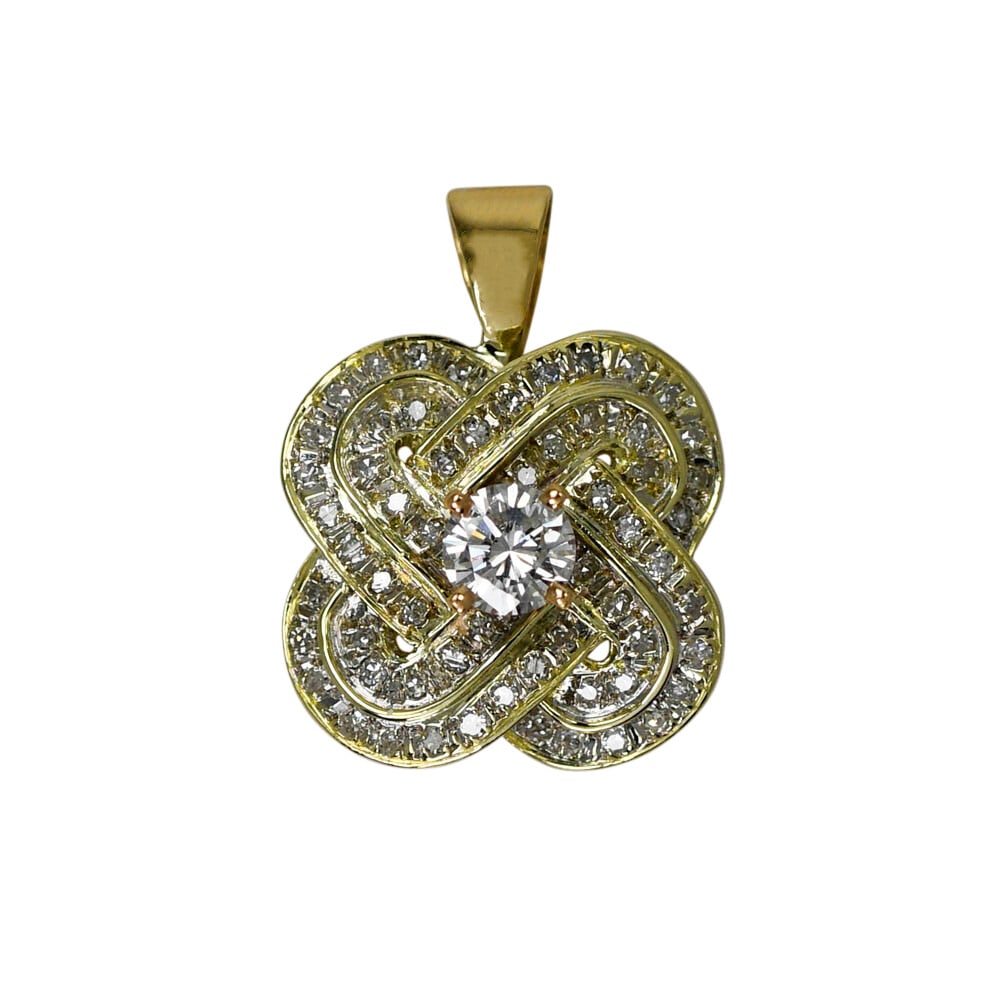 Vintage 14K Yellow Gold Diamond Pendant 1.12TDW SI1 Clarity (1 of 1)