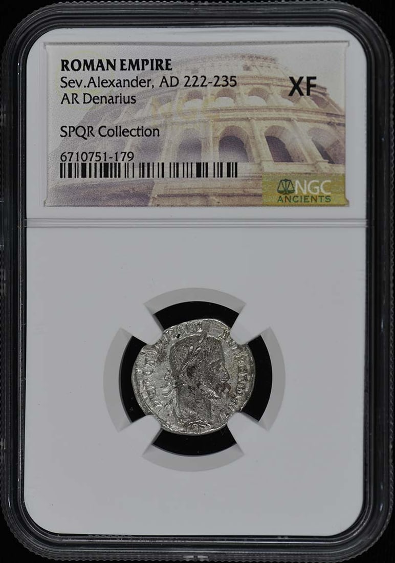 Severus Alexander AD 222-235 Ancient Roman AR Denarius NGC XF40 (1 of 2)