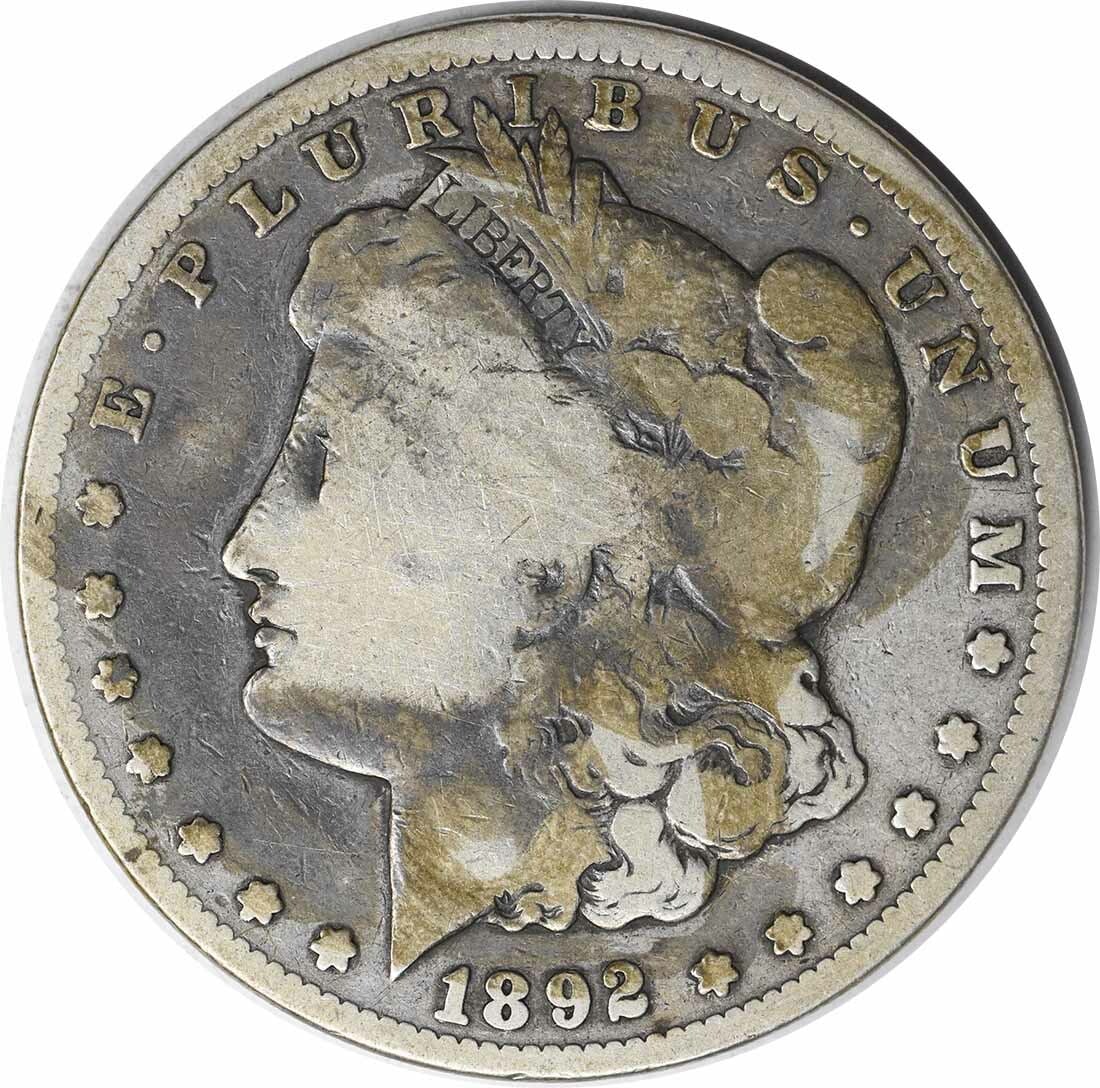 1892-CC Morgan Silver Dollar VG Uncertified 90% Silver Coin (1 of 2)