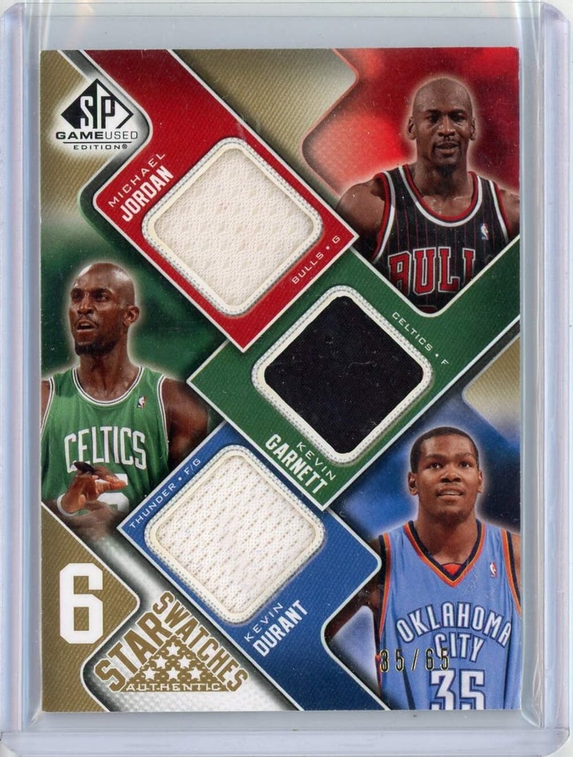 2009 NBA SP Game Used Star Swatches Jordan LeBron Kobe /65 Graded Jersey Relic (1 of 4)
