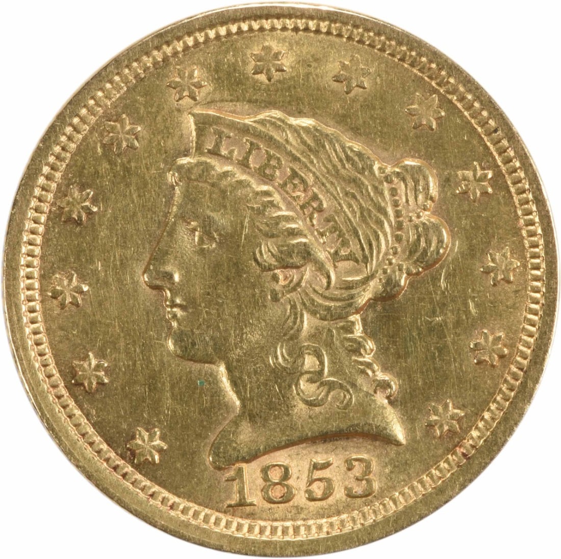 1853 $2.50 Gold Liberty Head Coin AU Uncertified Philadelphia (1 of 2)