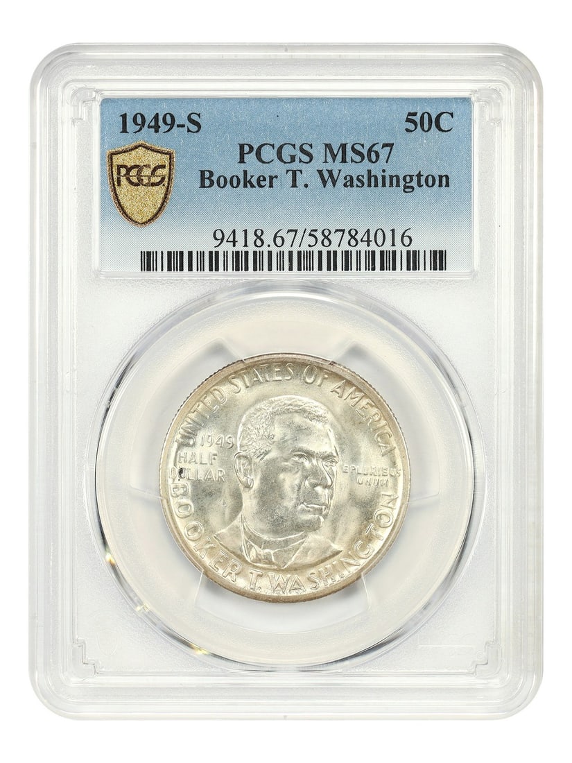 Booker T. Washington 1949-S Half Dollar PCGS MS67 Silver Commemorative Coin (1 of 4)