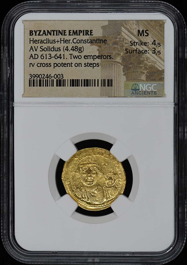 Constantine Heraclius Byzantine Empire AV Solidus NGC Certified MS (1 of 4)
