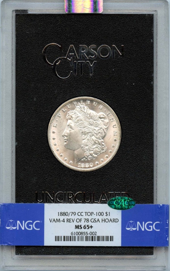 1880/79-CC Morgan Dollar MS65+ NGC CAC GSA Hoard (1 of 2)