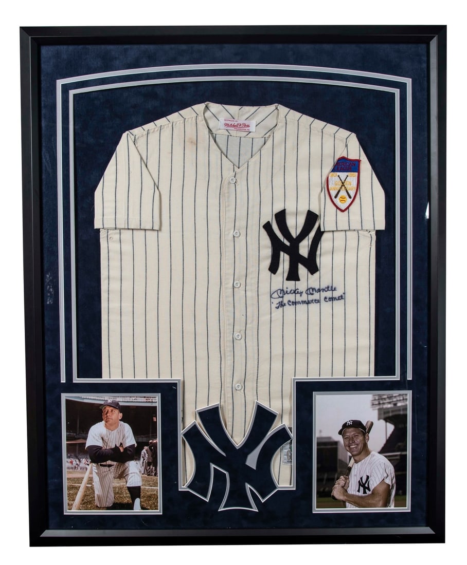 Mickey Mantle Signed New York Yankees Jersey Inscribed Commerce Comet JSA (1 of 3)