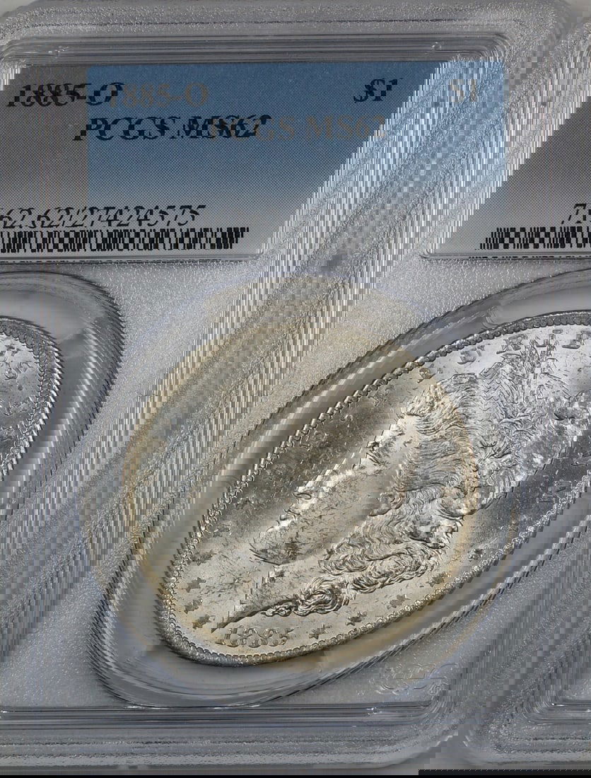 1885-O Morgan Silver Dollar Coin PCGS MS62 Uncirculated Silver (1 of 2)