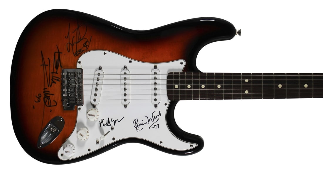 The Rolling Stones Signed Fender Guitar with BAS LOA (1 of 8)