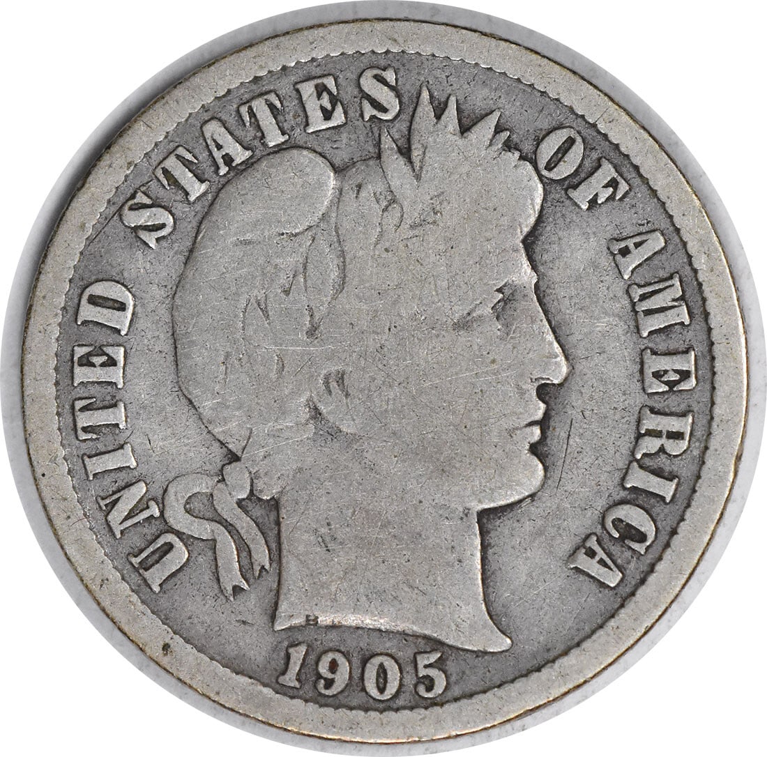 1905 Barber Silver Dime 10C Uncertified VG 90% Silver (1 of 2)