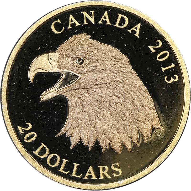 2013 $20 Silver Coin Bald Eagle Portrait of Power 1oz Canada .9999 Uncirculated (1 of 3)