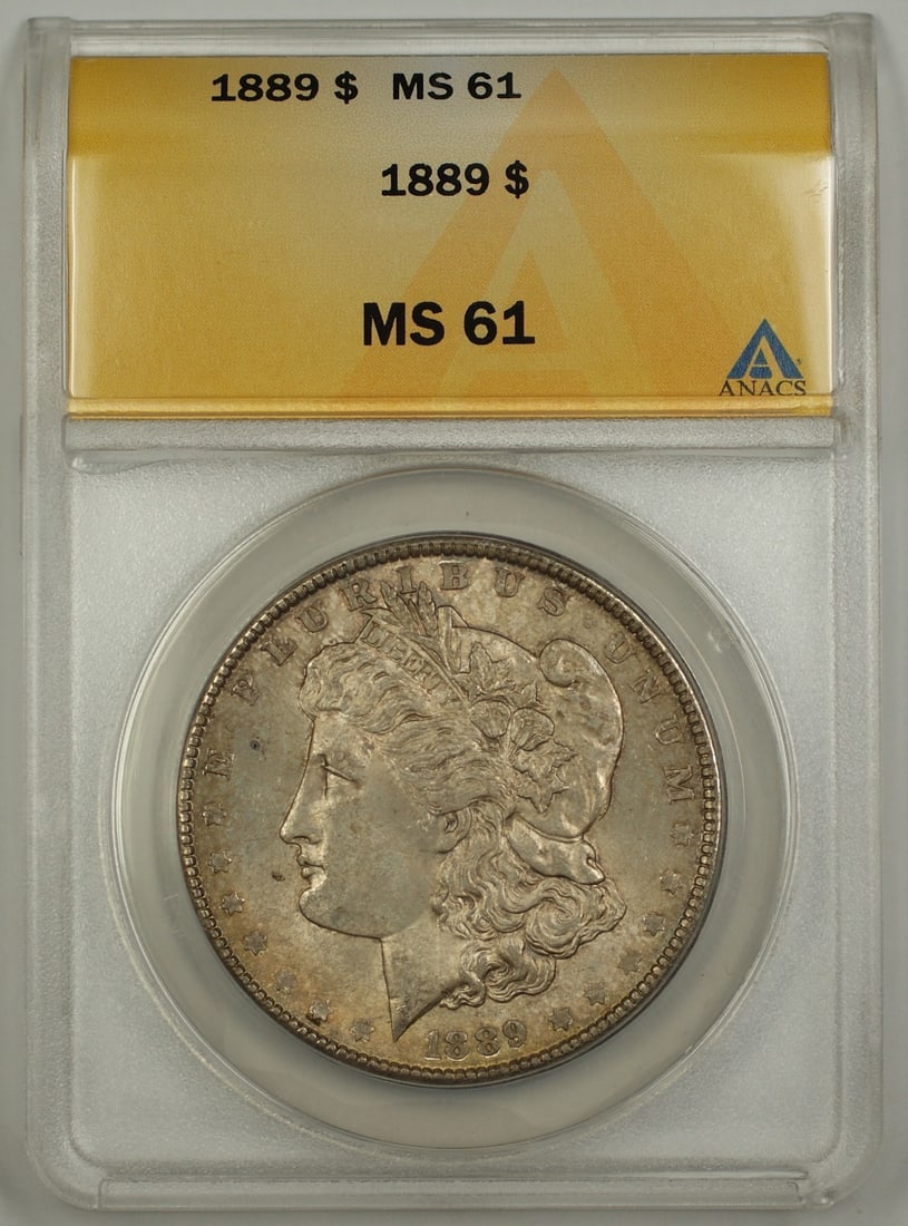1889 Morgan Silver Dollar ANACS MS 61 Toned Coin (1 of 2)