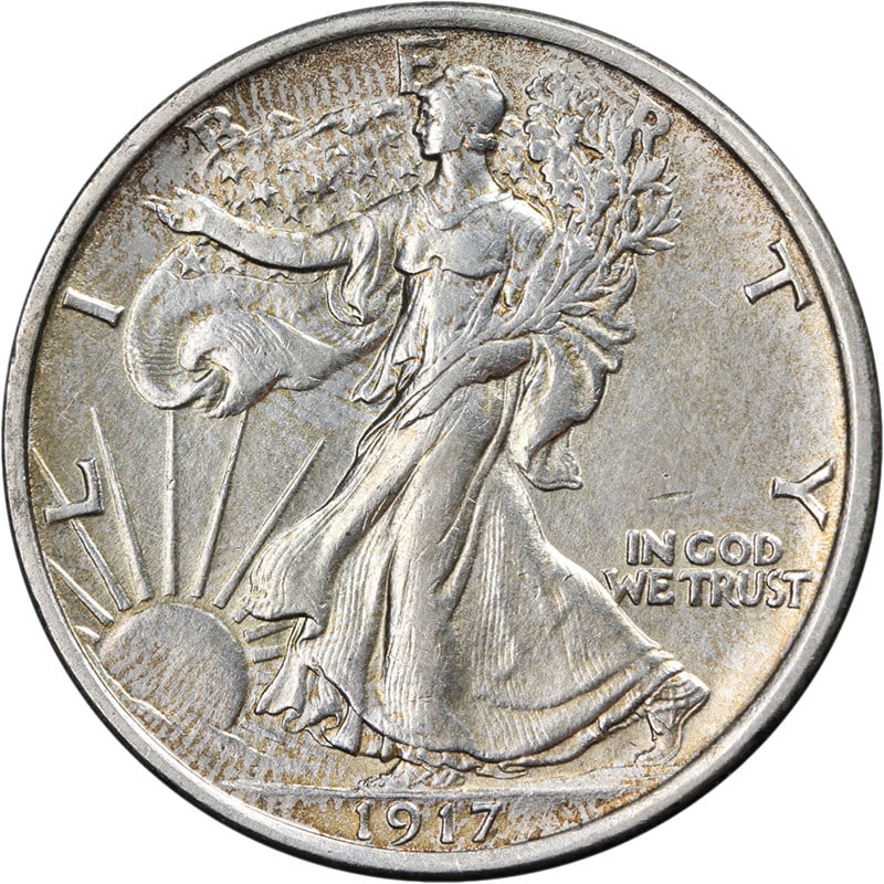 1917-D Walking Liberty Half Uncertified Nice Unc Details Silver Coin (1 of 2)