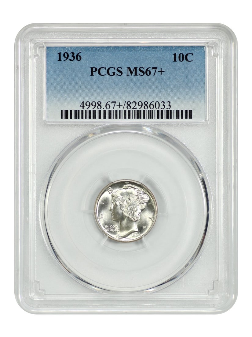 1936 Mercury Dime PCGS MS67+ Certified Uncirculated 10C (1 of 4)