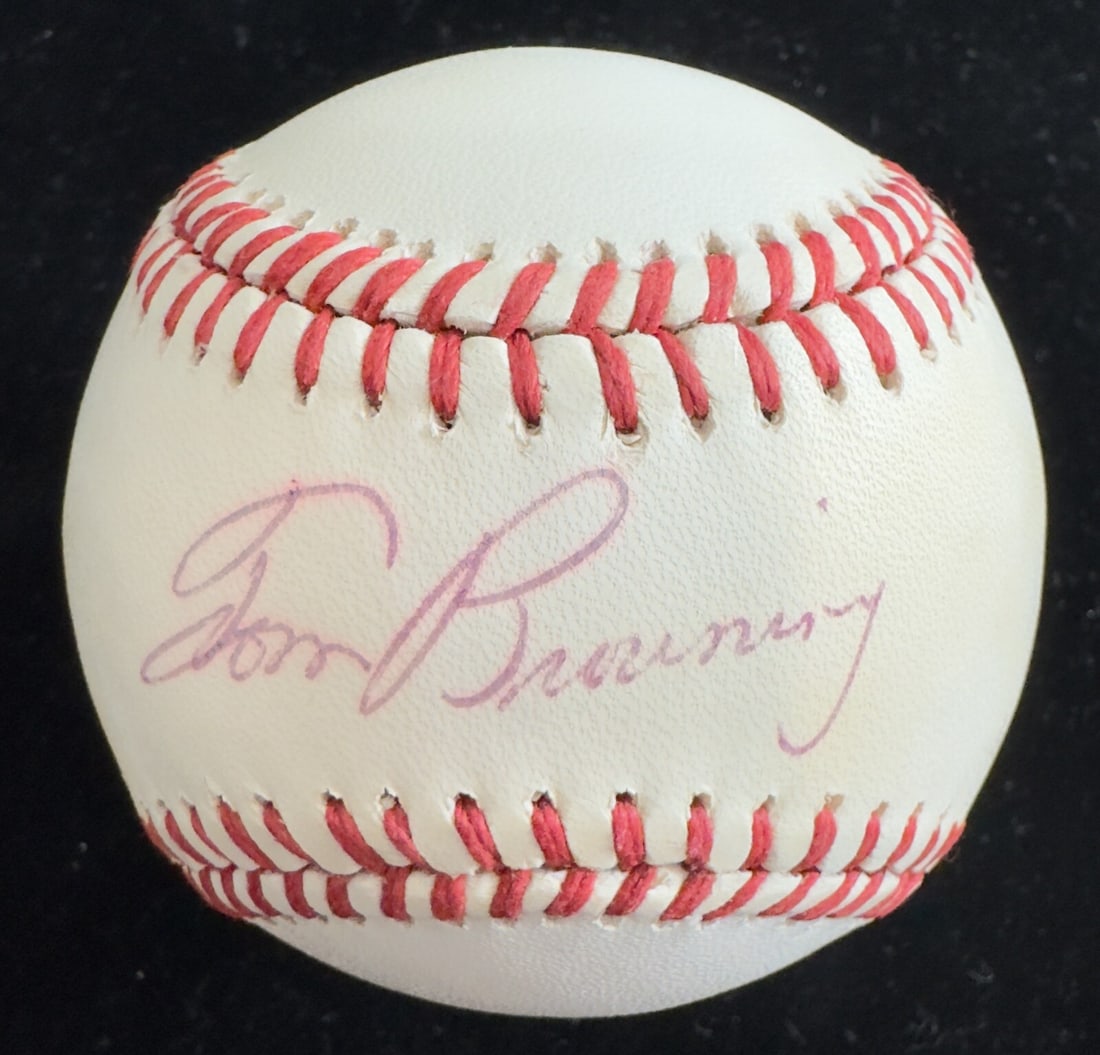 Tom Browning Signed No Hitter Baseball Beckett Authentic Rawlings (1 of 1)