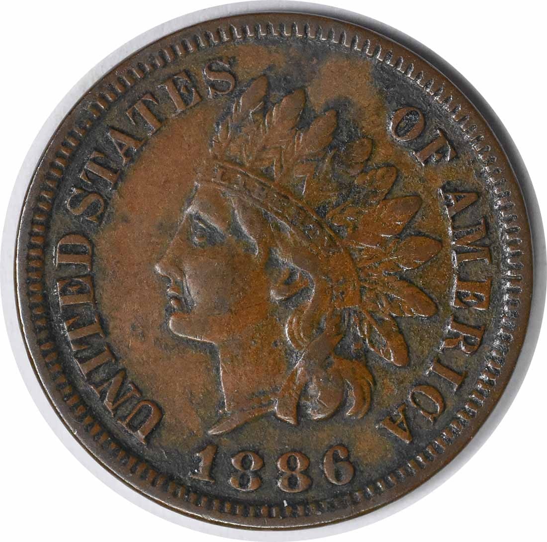 1886 Indian Head Cent Variety 1 Copper KM 90a Uncertified (1 of 2)