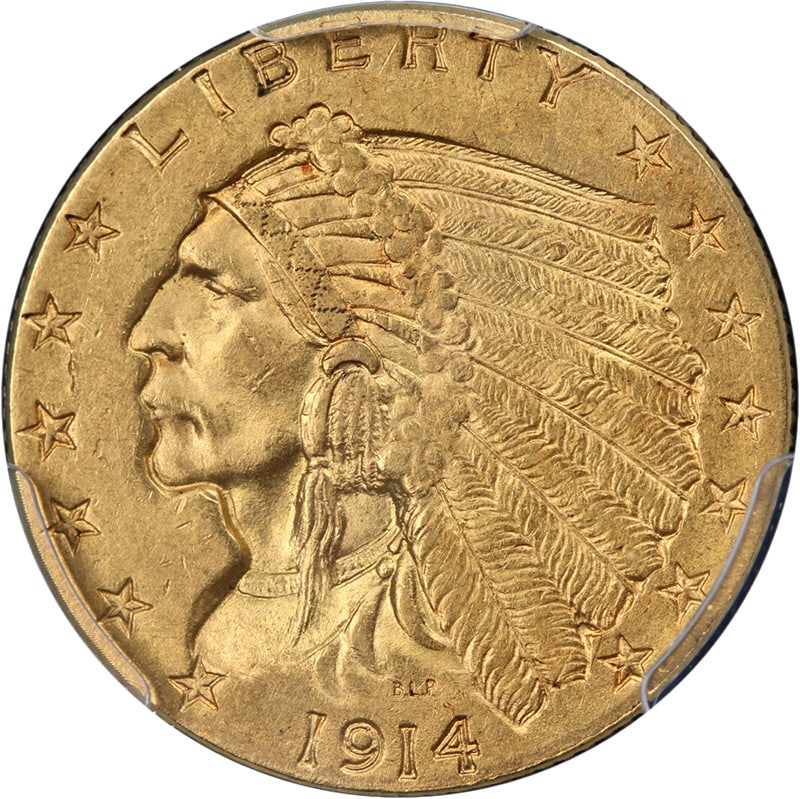1914-P Indian Gold $2.50 PCGS MS63 Stunning Eye Appeal (1 of 4)