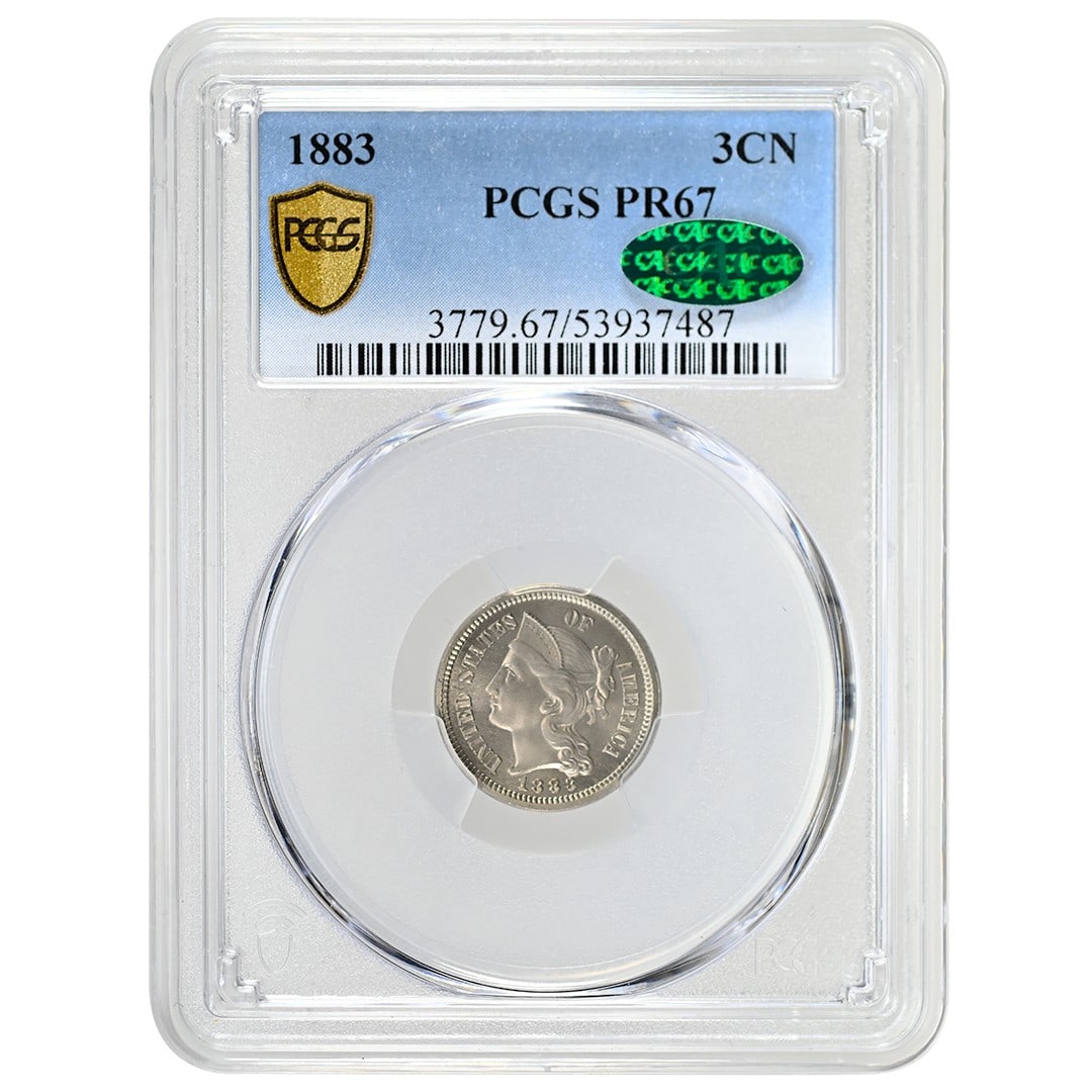Proof 1883 Three Cent Nickel PR67 PCGS CAC Philadelphia Silver Coin (1 of 3)