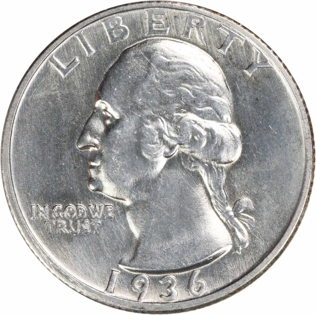 1936-D Washington Silver Quarter Uncertified BU Coin (1 of 2)