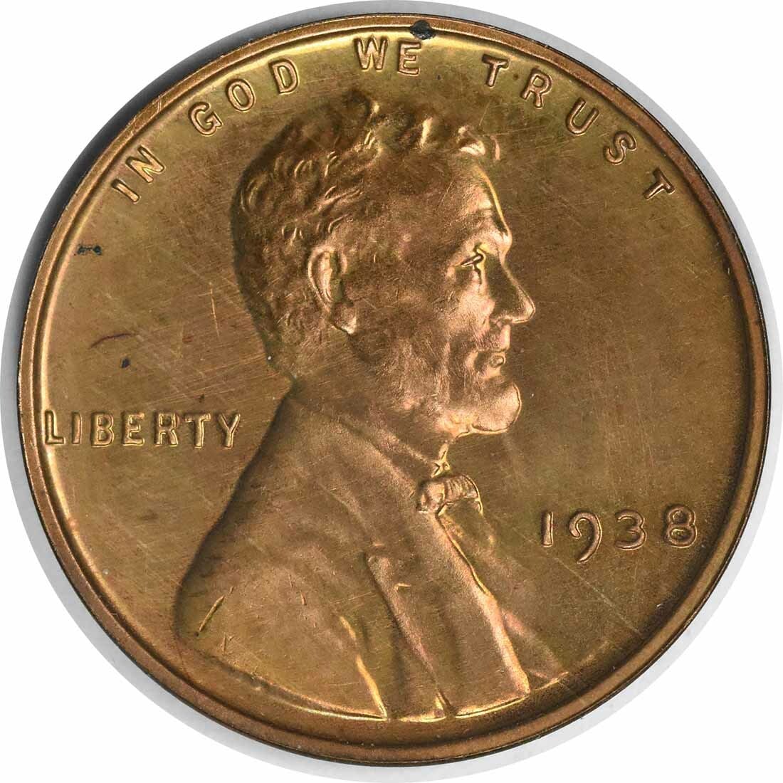 1938 Lincoln Cent Choice Proof Uncertified Copper Coin (1 of 2)