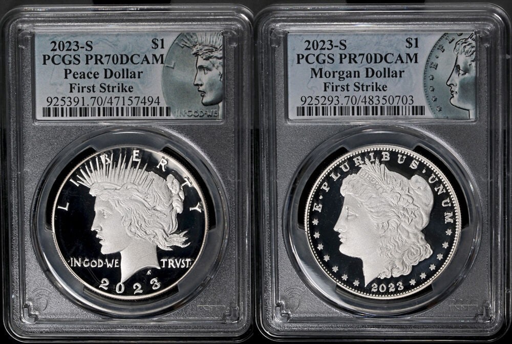 2023-S Morgan Peace $1 Two-Coin Proof Set PCGS PR70 DCAM First Strike (1 of 6)