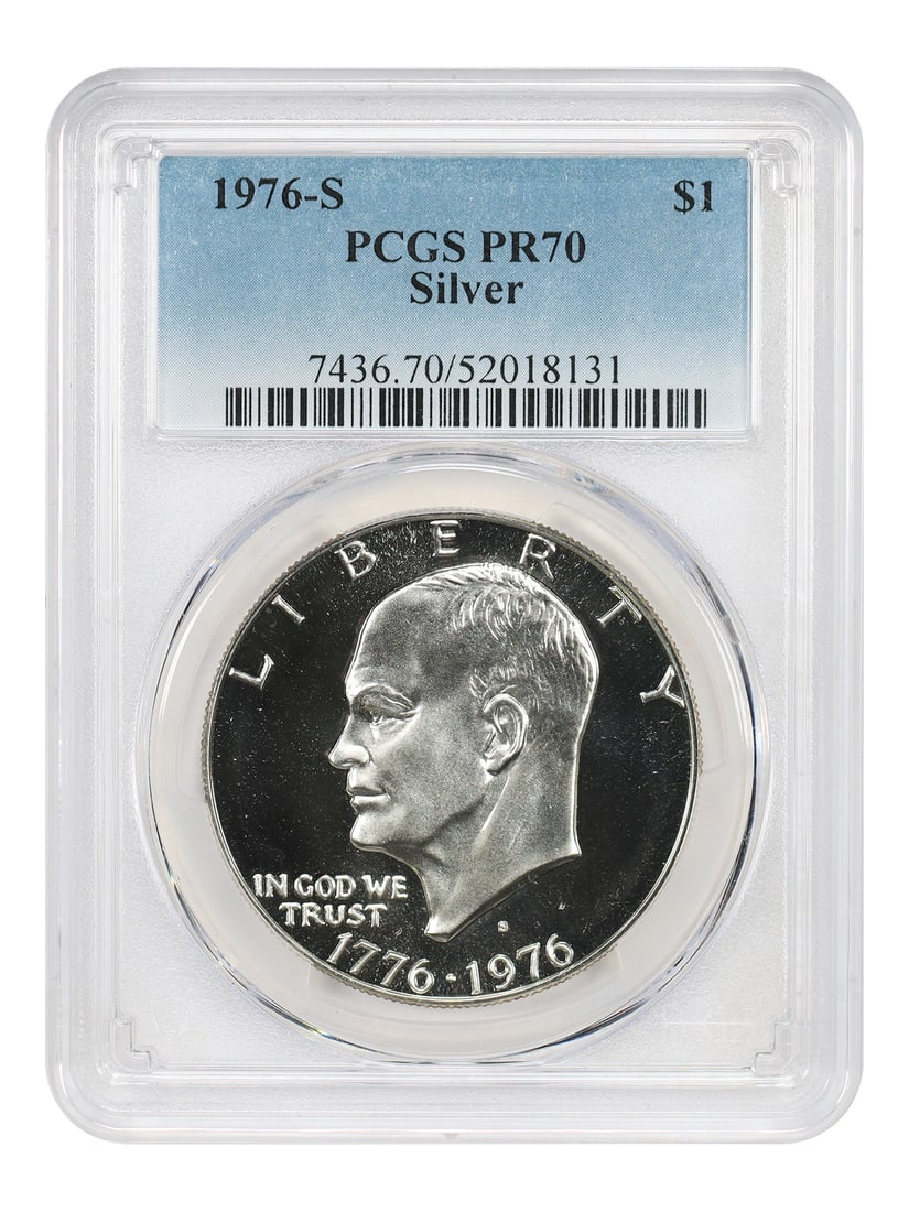 PCGS PR70 Ike Dollar 1976-S Silver $1 Uncirculated (1 of 6)