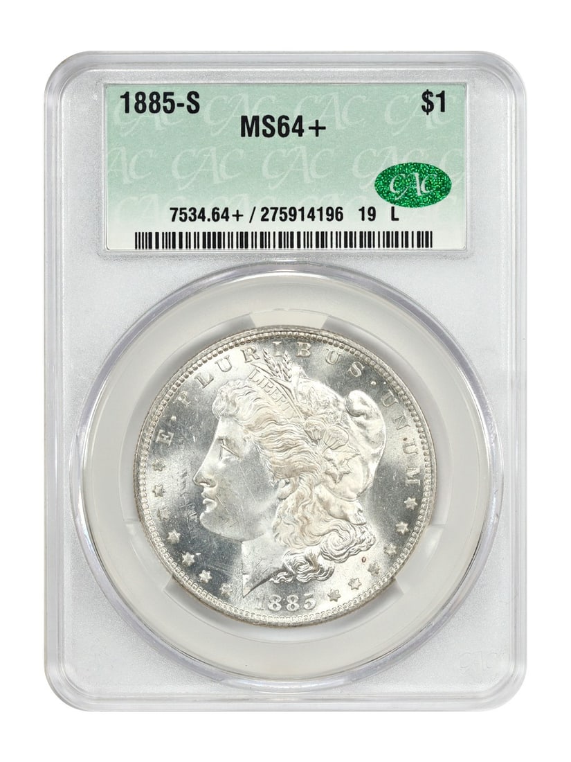 1885-S Morgan Dollar $1 CACG MS64+ Uncirculated Beauty (1 of 4)