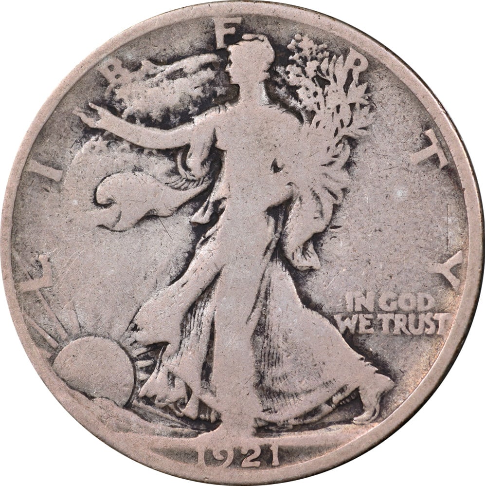 1921-D Walking Liberty Half Key Date Silver Coin Nice VG (1 of 2)
