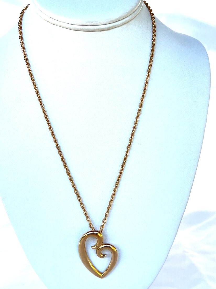 James Avery 14K Yellow Gold Heart Pendant Necklace 20 inch (1 of 6)