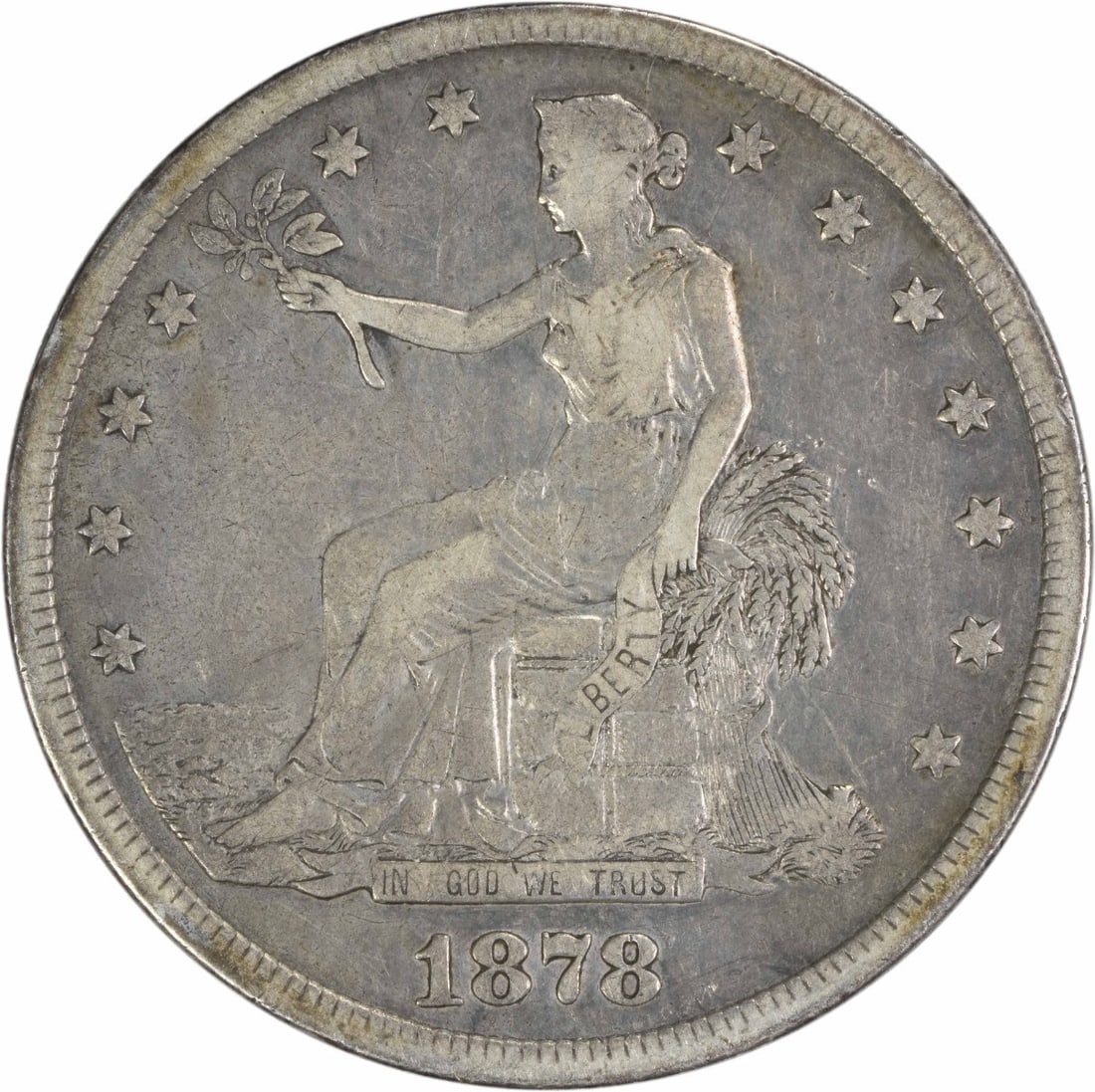 1878-S Trade Dollar by William Barber VF Uncertified Silver Coin (1 of 2)