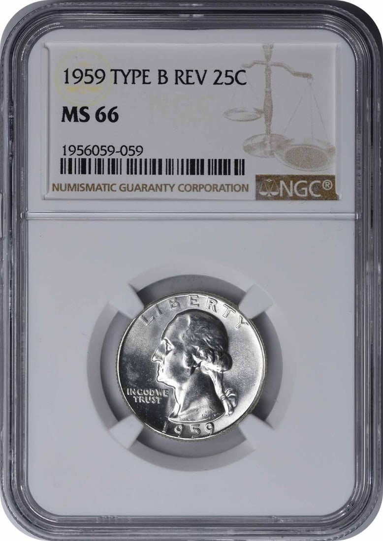 1959 Washington Silver Quarter Type B Reverse MS66 NGC Uncirculated (1 of 2)