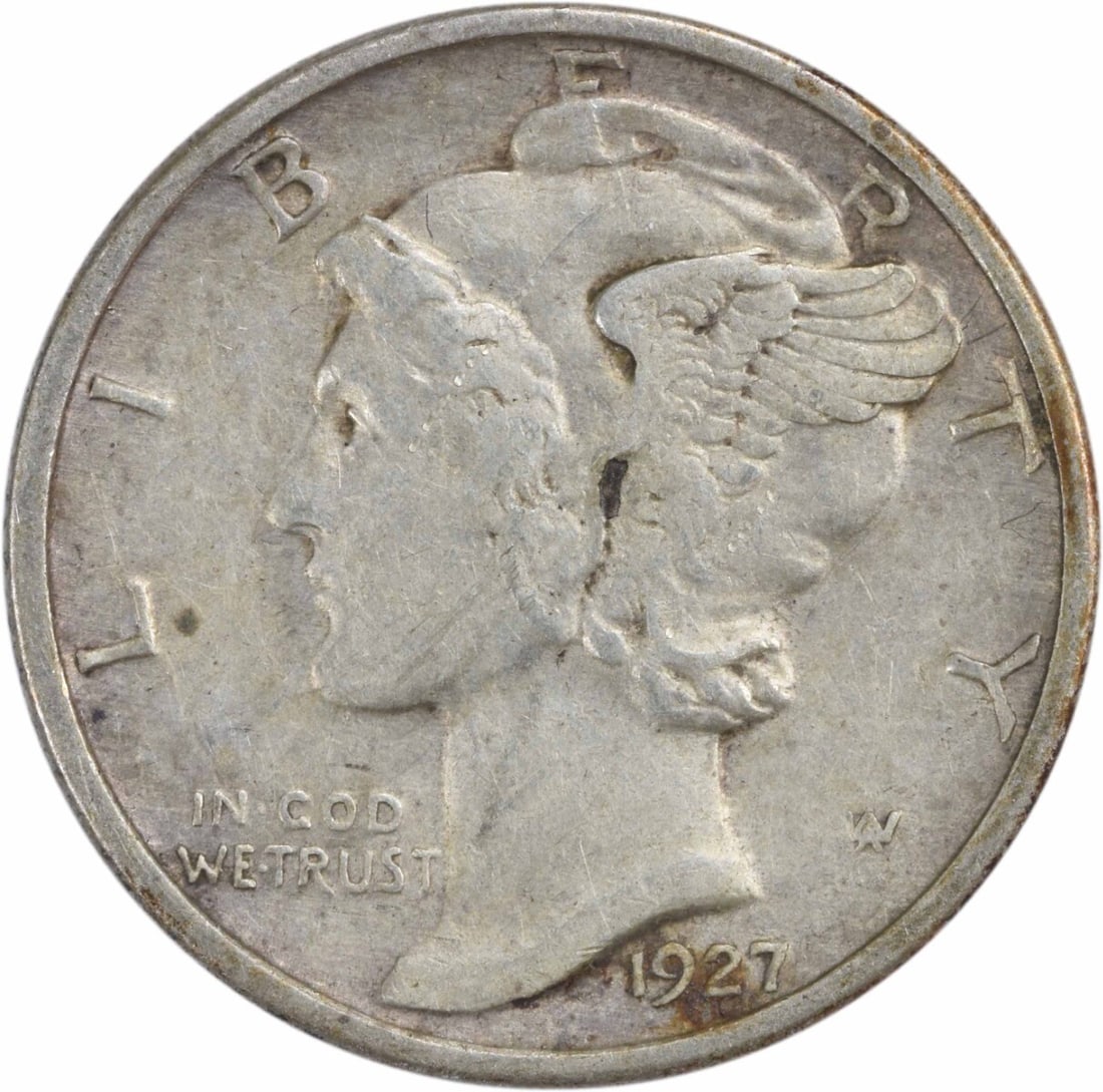 1927-D Mercury Dime 90% Silver Uncertified Coin by Weinman (1 of 2)