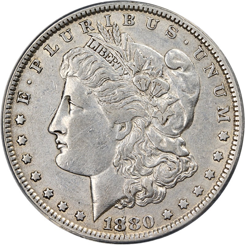 1880-P Morgan Silver Dollar ANACS EF45 Details VAM 1A Nice Strike (1 of 4)