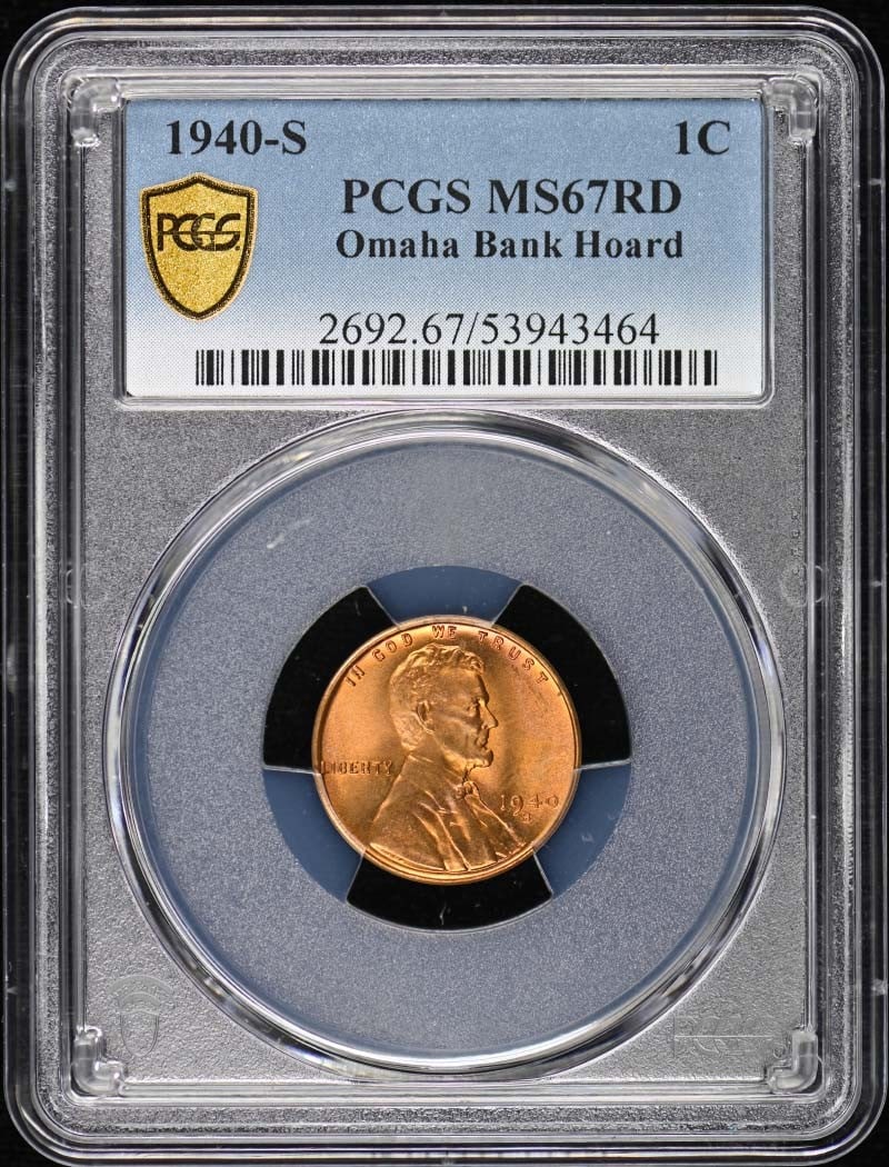1940-S Lincoln Cent Type 1 Wheat Reverse PCGS MS67RD (1 of 2)