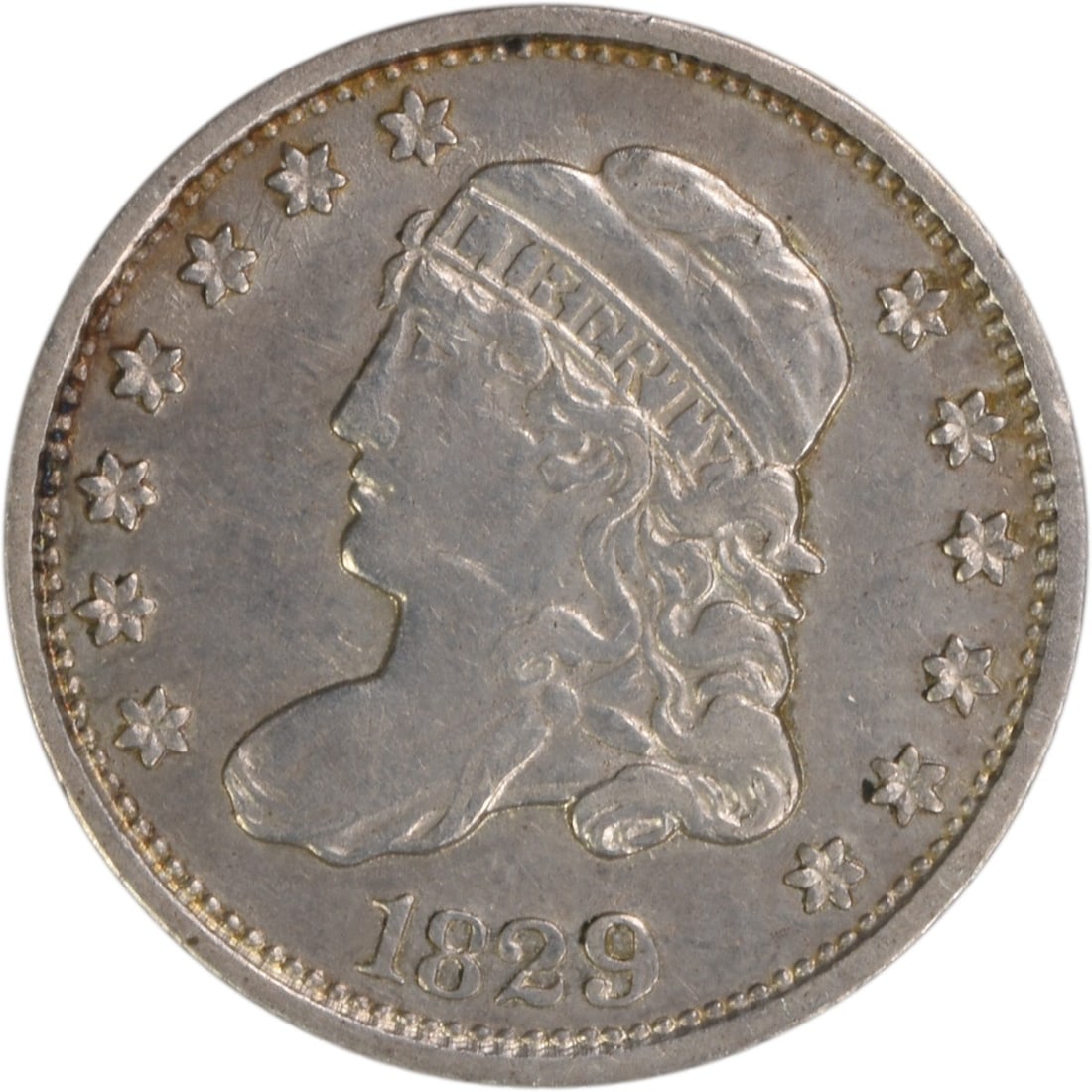 1829 Capped Bust Silver Half Dime EF Uncertified 15.90mm (1 of 2)