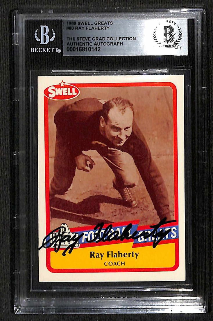 Ray Flaherty Signed 1989 Swell Greats #80 Card Beckett Authenticated (1 of 1)