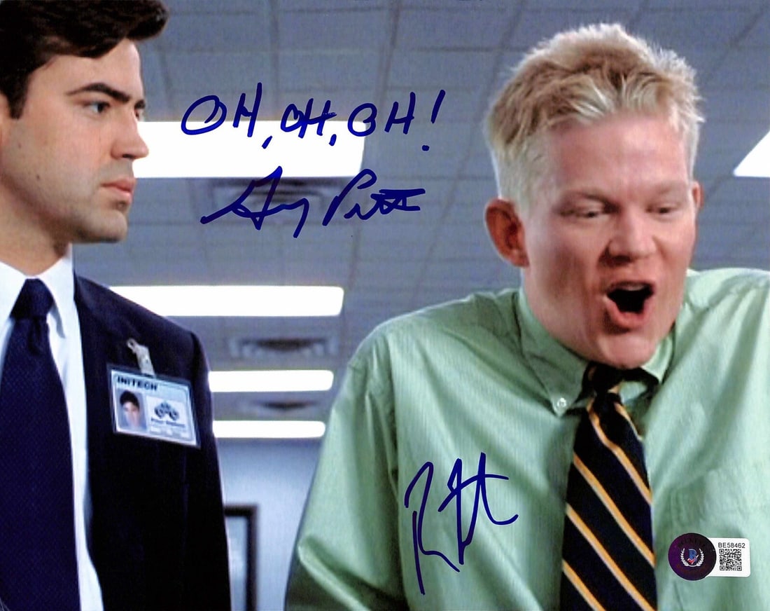 Office Space Autographed 8x10 Photo by Ron Livingston and Greg Pitts BECKETT (1 of 1)