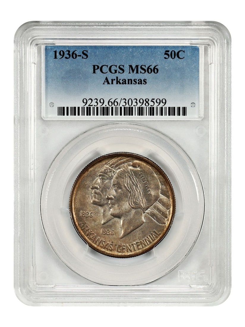 Arkansas 1936-S 50 Cent PCGS MS66 Commemorative Silver Coin Low Mintage (1 of 4)