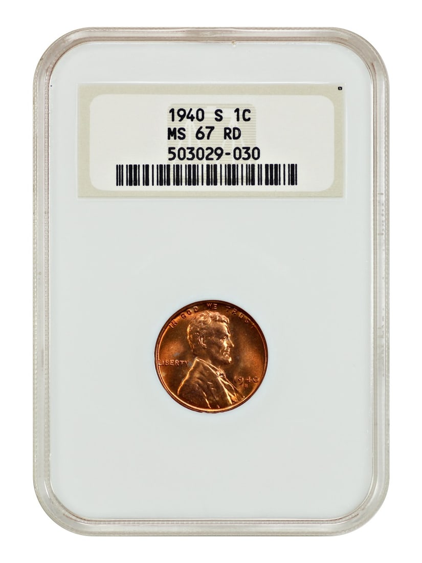 1940-S Lincoln Cent NGC MS67RD Wheat Reverse Uncirculated (1 of 4)