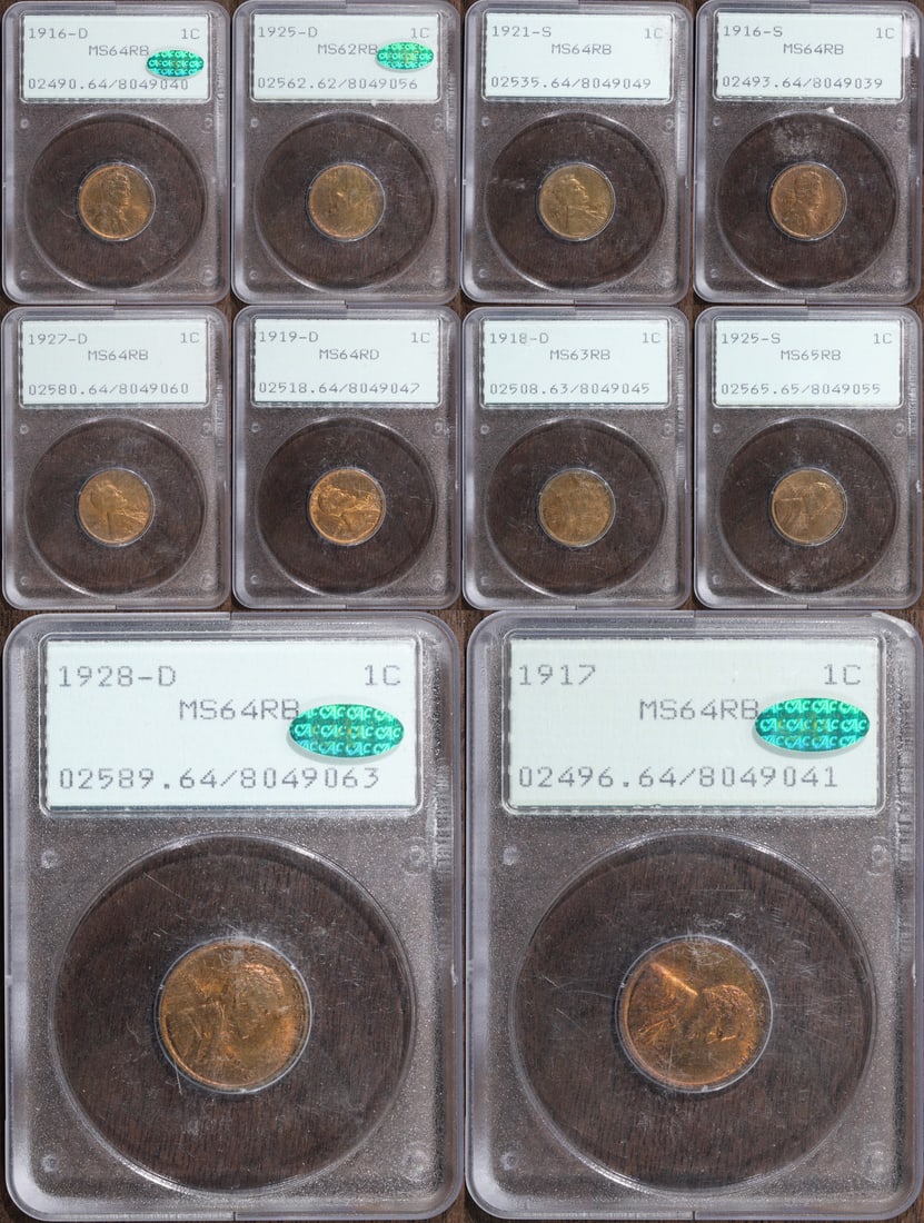 PCGS Certified Rattler Lincoln Cent Lot of 10 Coins (1 of 1)