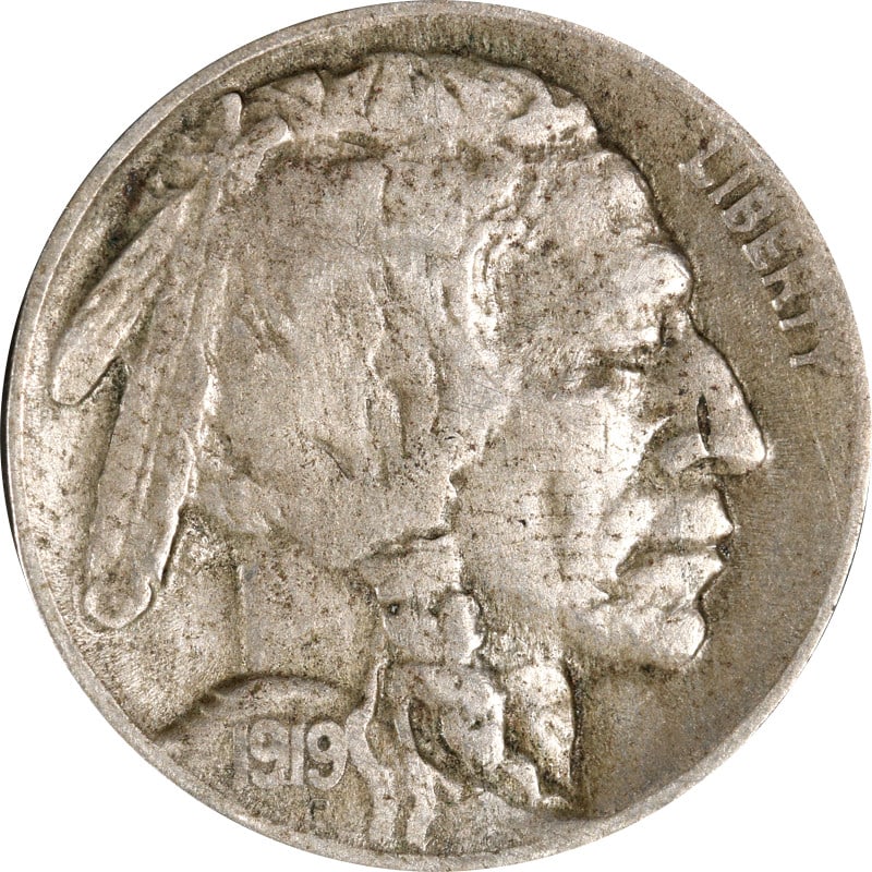 1919-D Buffalo Nickel Circulated Nickel Coin (1 of 2)