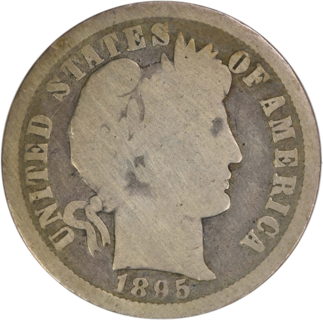 1895 New Orleans Mint Barber Dime 90 Percent Silver Uncertified: 1895 New Orleans Mint Barber Dime 90 Percent Silver Uncertified This is an 1895-O Barber Silver Dime from the United States, designed by Charles E. Barber. Struck at the New Orleans Mint, this circula