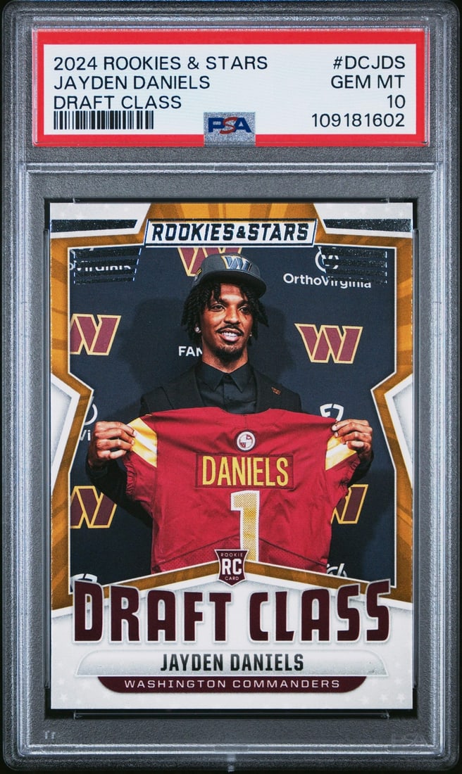 2024 Panini R&S Jayden Daniels RC Football Card PSA 10 (1 of 2)