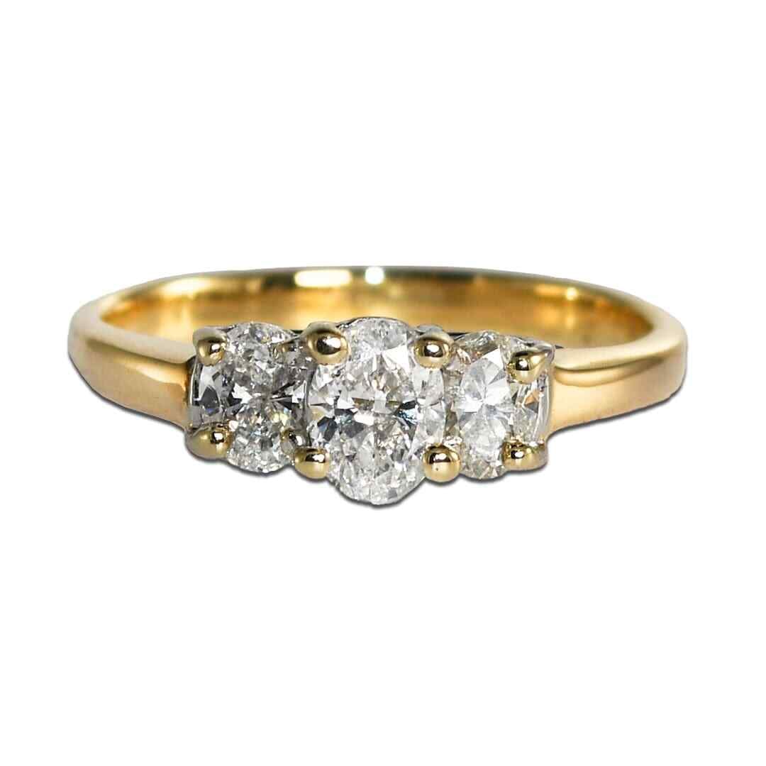 14k Yellow Gold Oval Diamond Ring 1.06cts I1 Clarity Size 8.25 (1 of 6)