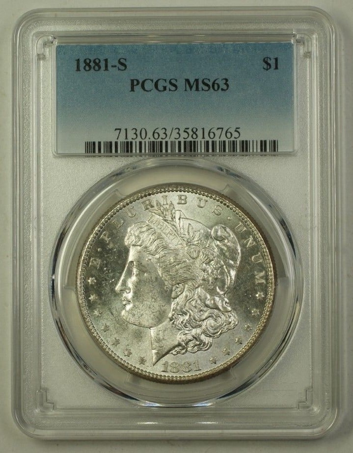 1881-S Morgan Silver Dollar PCGS MS-63 Uncirculated Coin (1 of 2)